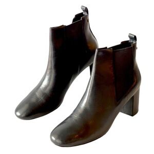 Cole Haan Women's Black Leather Chelsea Ankle Boots Block Heels Nitasha, 10.5M